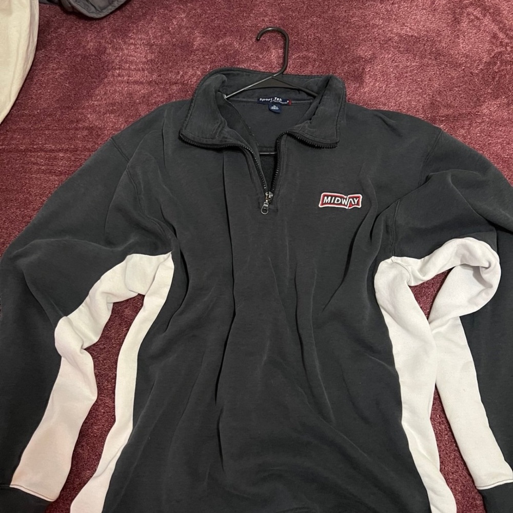 Sport-Tek Black and White Zip-Up Sweater